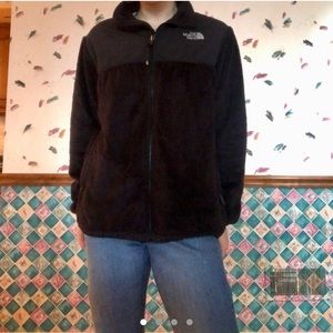soft fuzzy black north face jacket